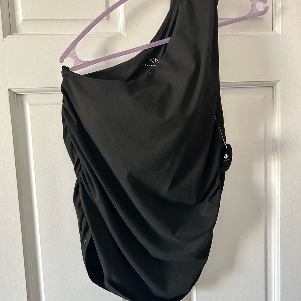 Klassy Network Black One-Shoulder Top with built in bra - Picture 5 of 5